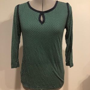 Ann Taylor 3/4 sleeve keyhole top